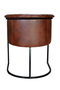 GINER Y COLOMER Chaise en cuir naturel avec piètement métal marron et noir - Assise 45 cm de large